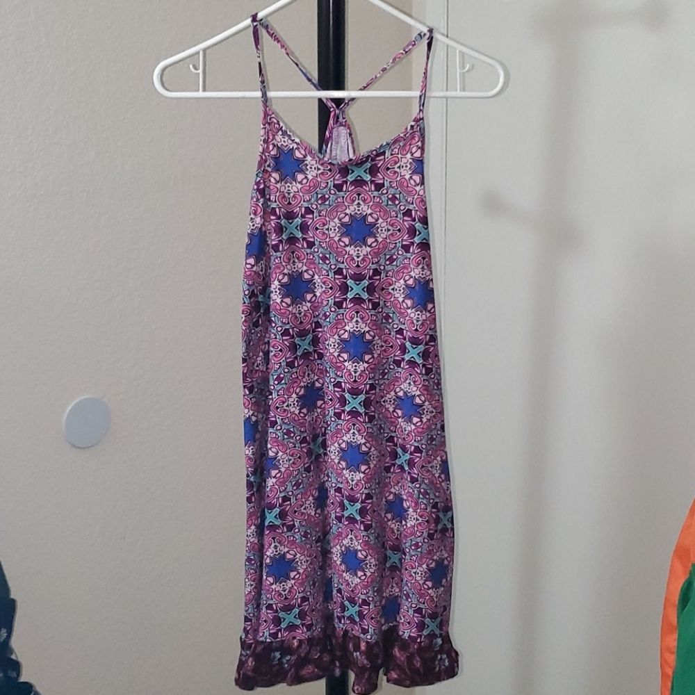 Razor back/spaghetti strap dress with design